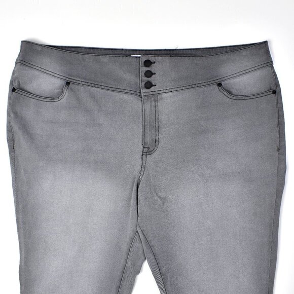 Lane Bryant Flex High Rise 3 Button Jegging Gray 24 - Picture 4 of 6